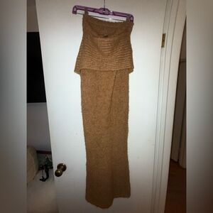 PrettyLittleThing Brown Knit Maxi Skirt